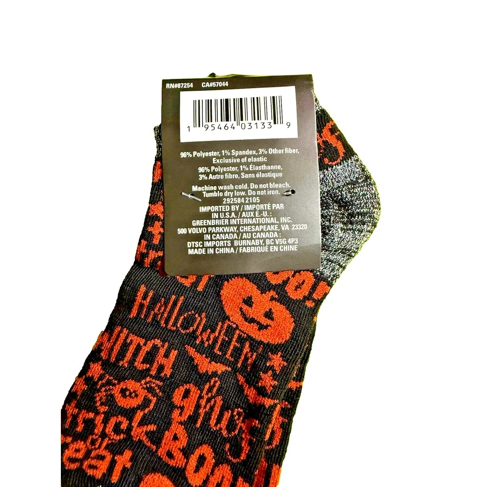 Halloween Low Cut Socks Socquettes Multicolor Size 5-9